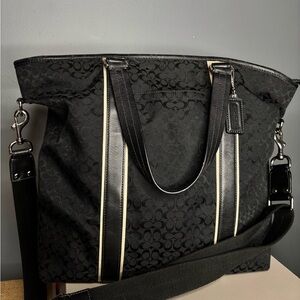 Coach Black and Cream Messenger Bag
